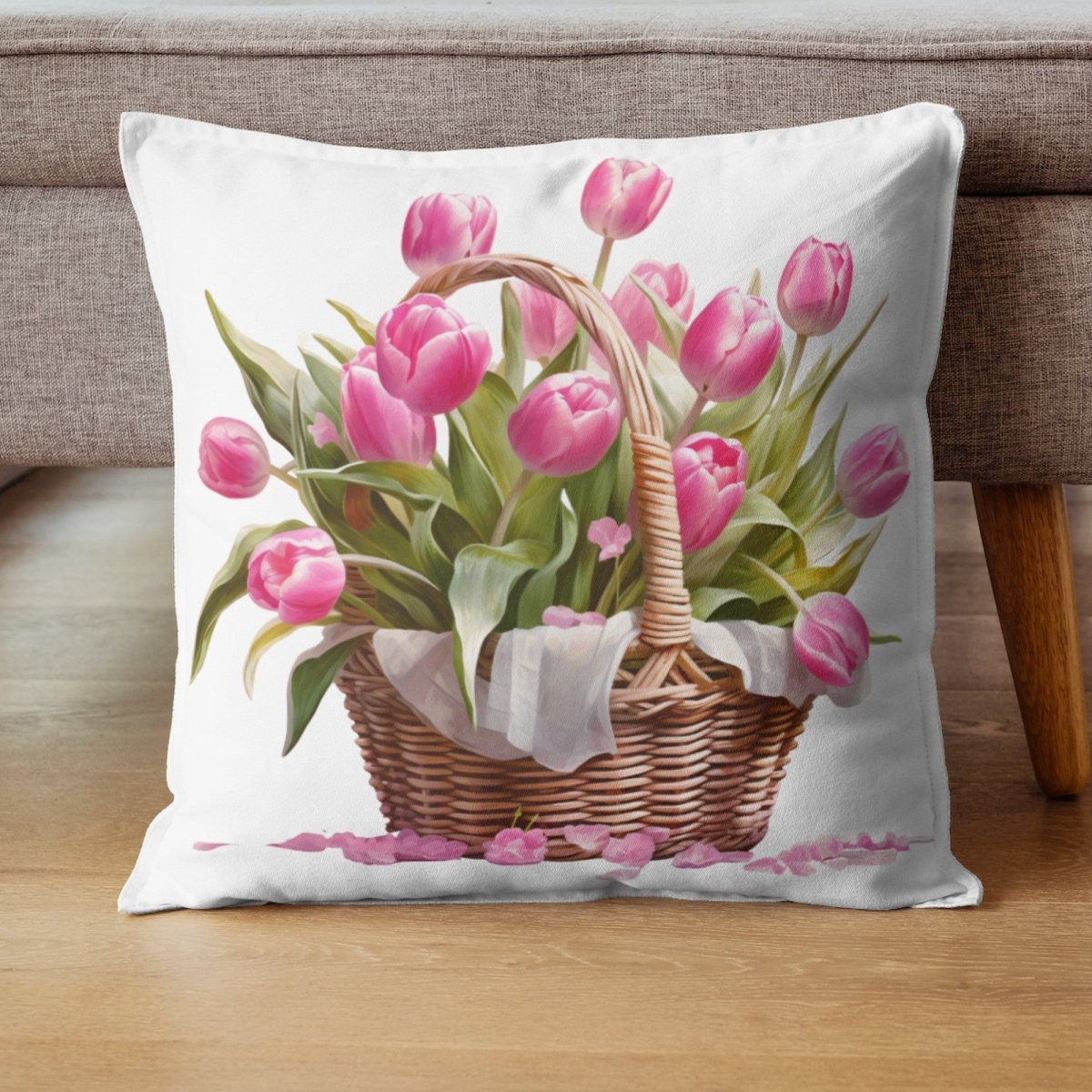 Basket with Pink Tulips 6+6 PNG Bundle for Sublimation & Clipart - Everything Pixel
