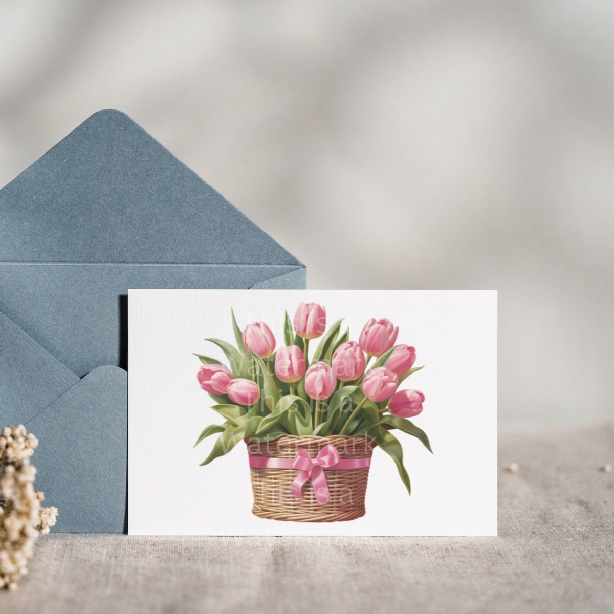 Basket with Pink Tulips 6+6 PNG Bundle for Sublimation & Clipart - Everything Pixel
