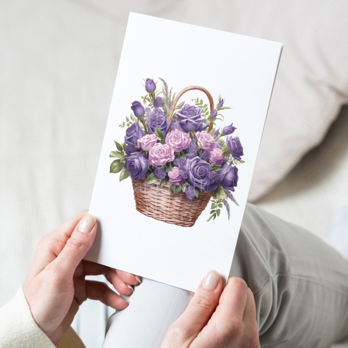 Basket with Purple Roses 6+6 PNG Bundle for Sublimation & Clipart - Everything Pixel