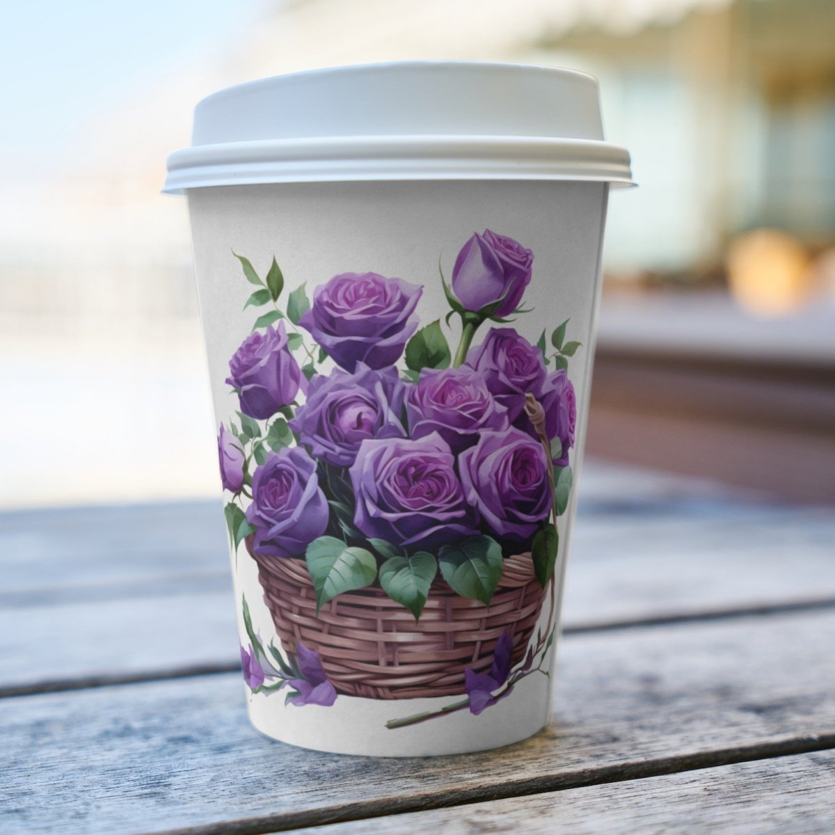 Basket with Purple Roses 6+6 PNG Bundle for Sublimation & Clipart - Everything Pixel