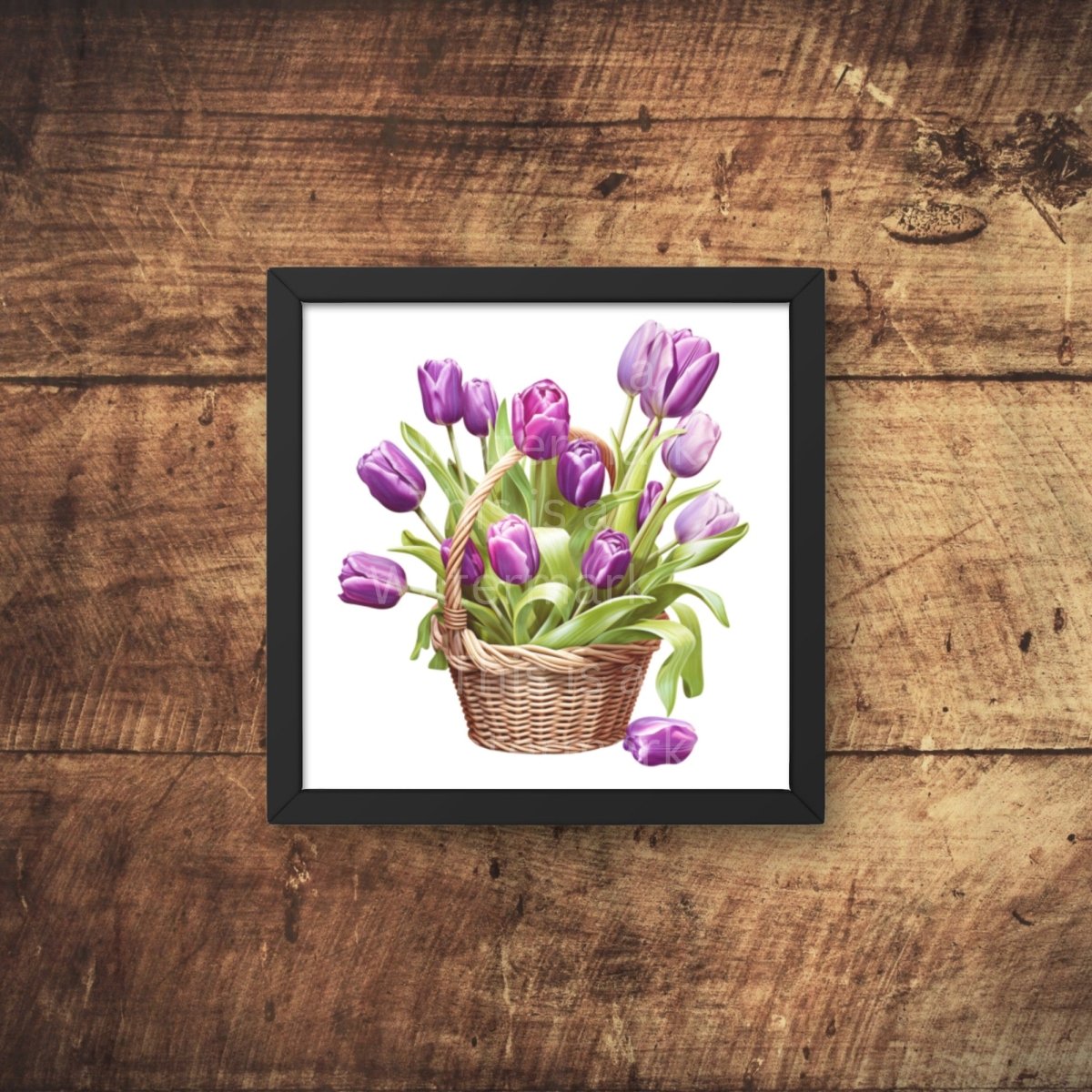Basket with Purple Tulips 6+6 PNG Bundle for Sublimation & Clipart - Everything Pixel