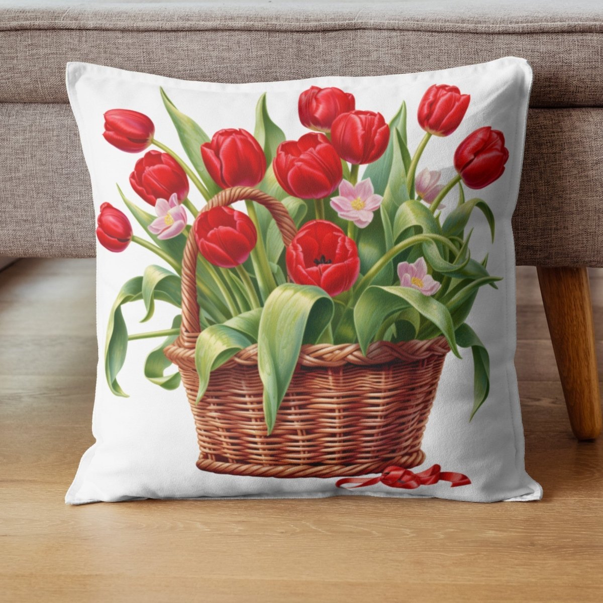 Basket with Red Tulips 6+6 PNG Bundle for Sublimation & Clipart - Everything Pixel