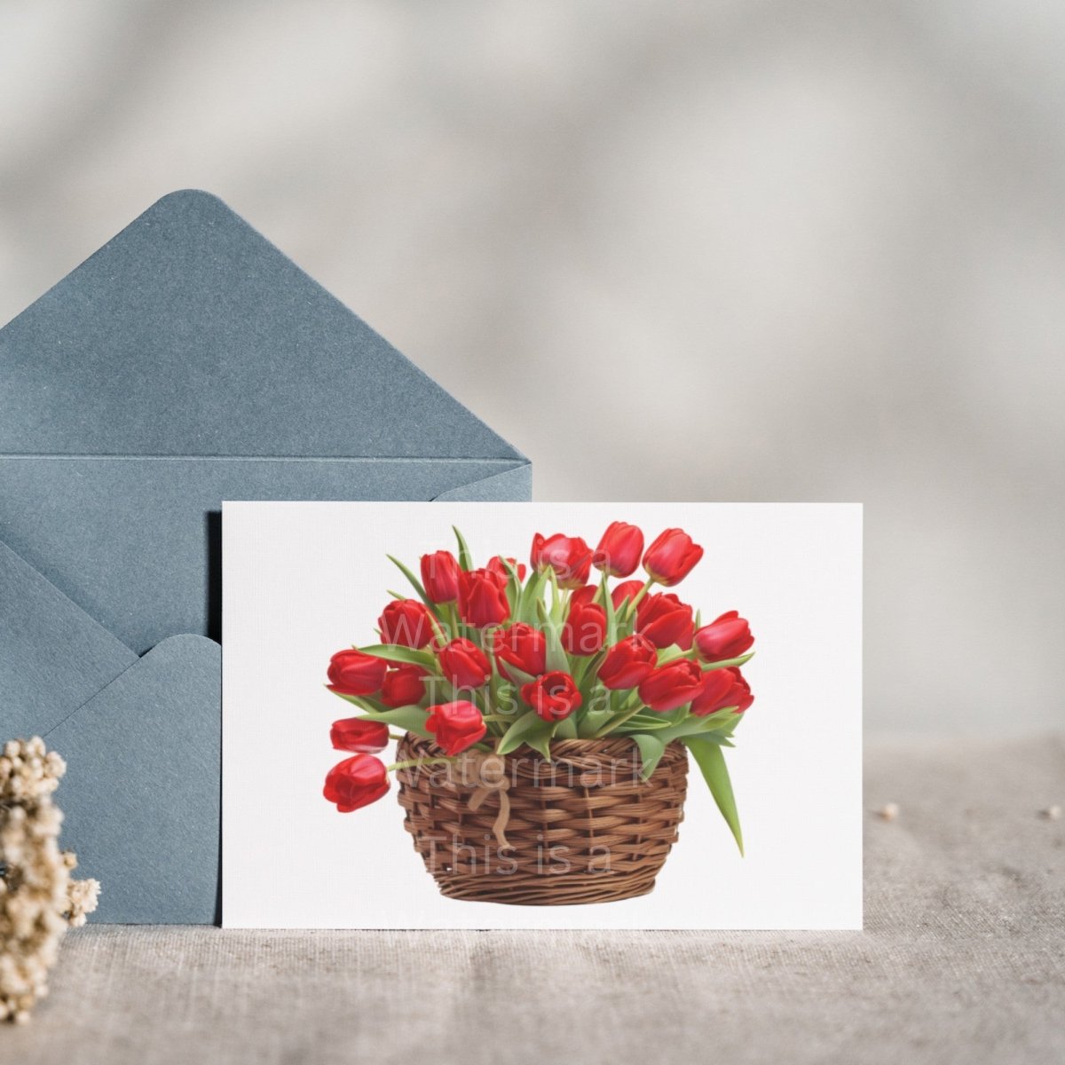Basket with Red Tulips 6+6 PNG Bundle for Sublimation & Clipart - Everything Pixel
