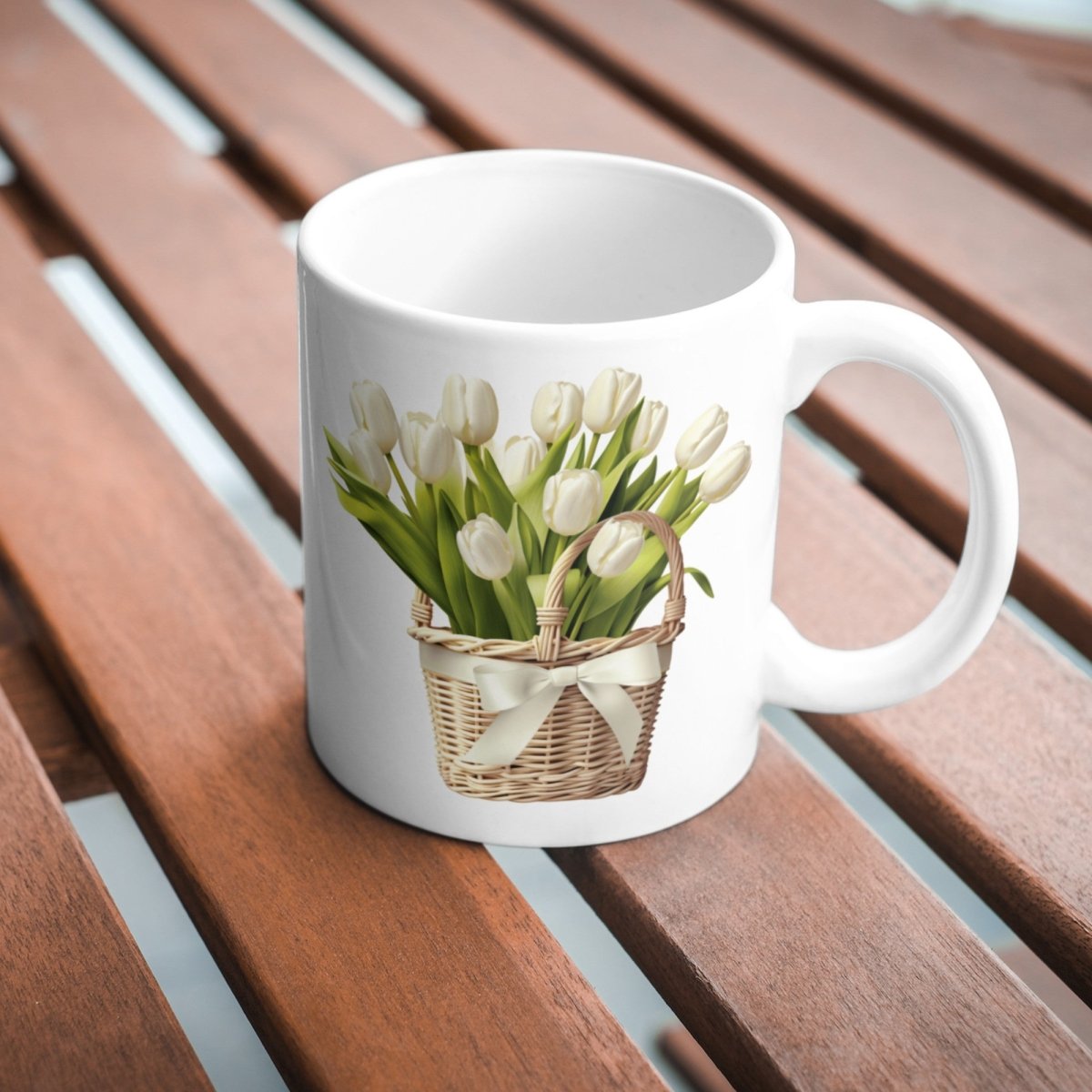 Basket with White Tulips 6+6 PNG Bundle for Sublimation & Clipart - Everything Pixel