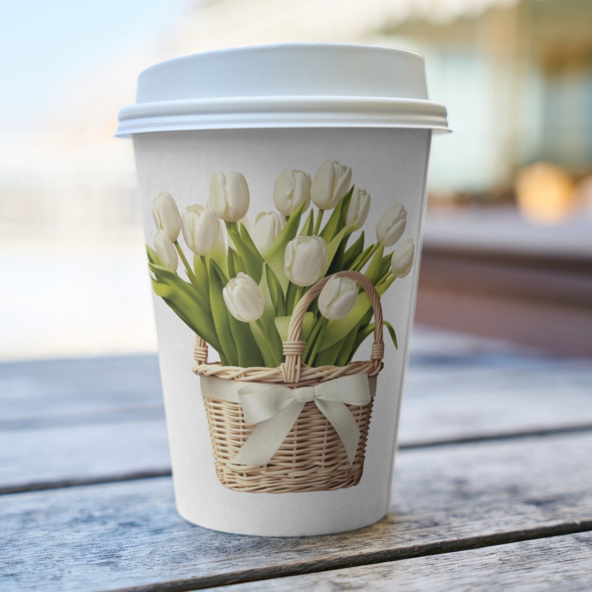 Basket with White Tulips 6+6 PNG Bundle for Sublimation & Clipart - Everything Pixel