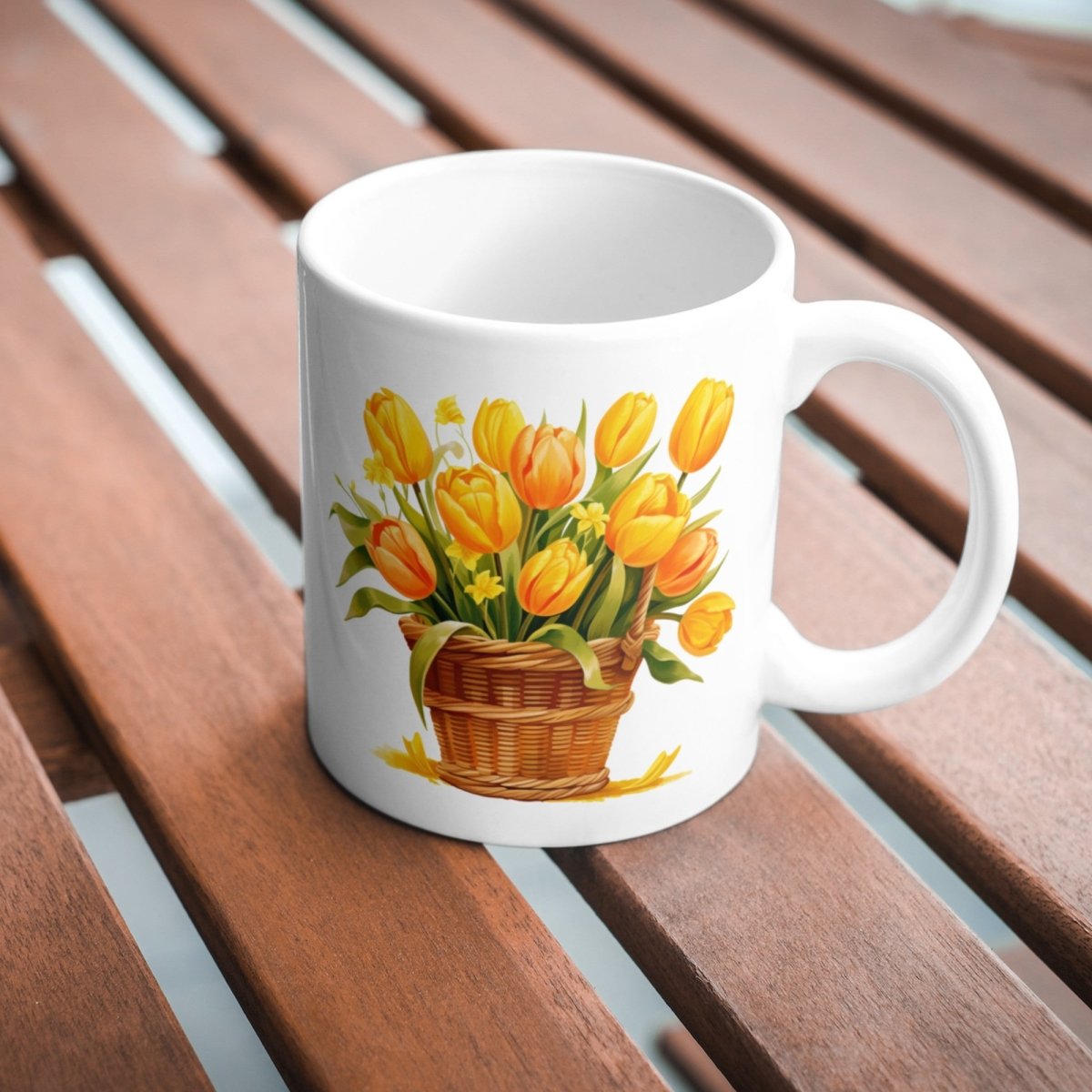 Basket with Yellow Tulips 6+6 PNG Bundle for Sublimation & Clipart - Everything Pixel