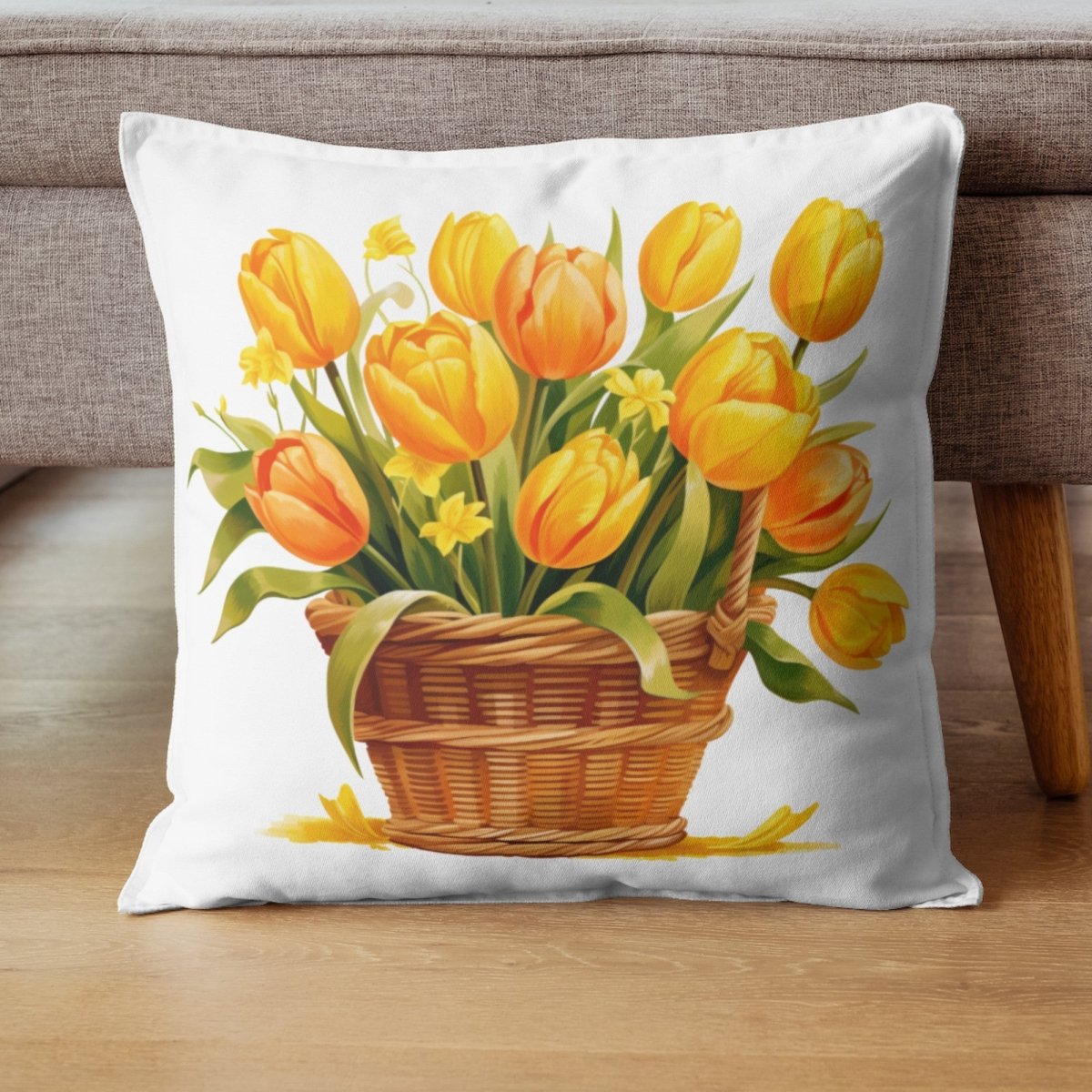 Basket with Yellow Tulips 6+6 PNG Bundle for Sublimation & Clipart - Everything Pixel