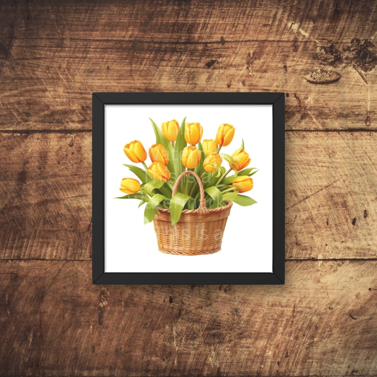 Basket with Yellow Tulips 6+6 PNG Bundle for Sublimation & Clipart - Everything Pixel