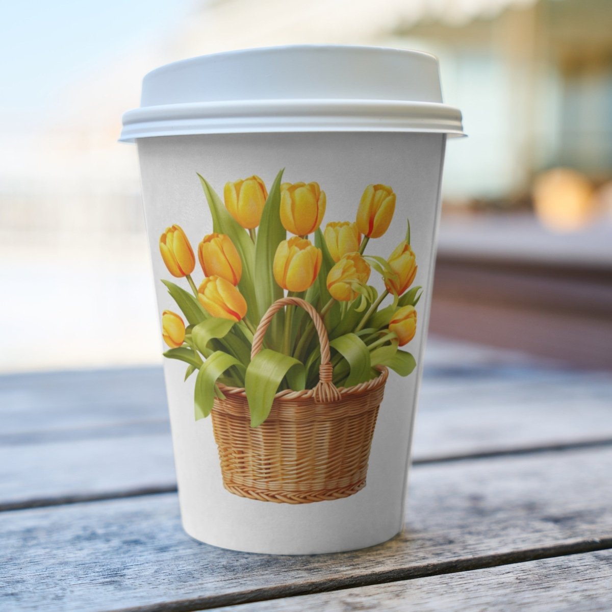 Basket with Yellow Tulips 6+6 PNG Bundle for Sublimation & Clipart - Everything Pixel