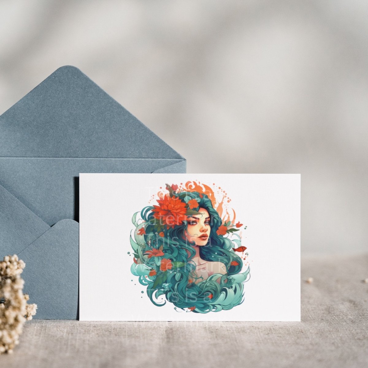 Beautiful Mermaid Portrait 6x PNG Clip Art Bundle Fantasy T-Shirt Design Card Making Paper Crafting Children Book Clipart Fairytale Design - Everything Pixel