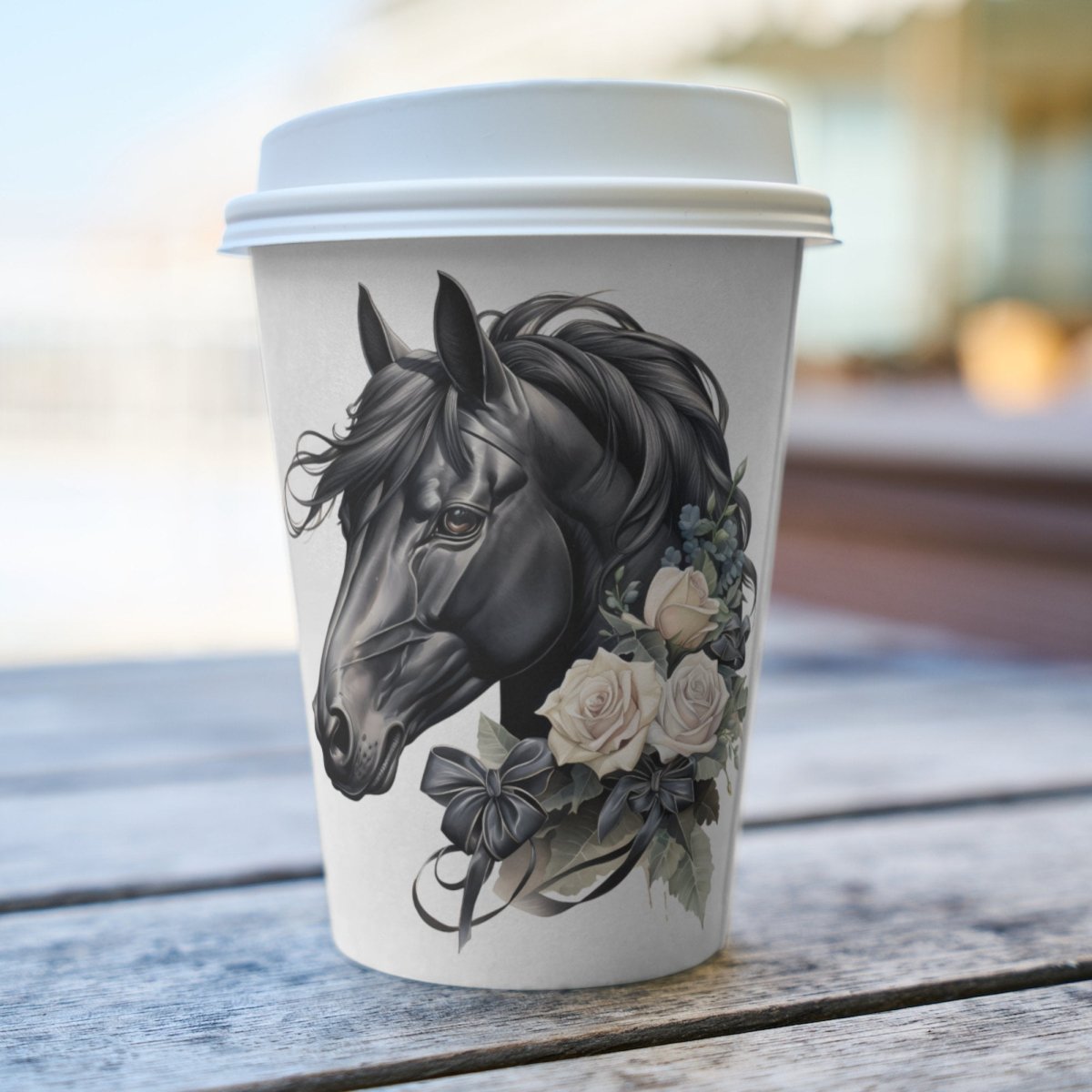 Black Horse with Flowers Cliparts 6 High Quality PNG Animal Clipart Nursery Art Card Making Clip Art Digital Paper Craft Sublimation Design - Everything Pixel