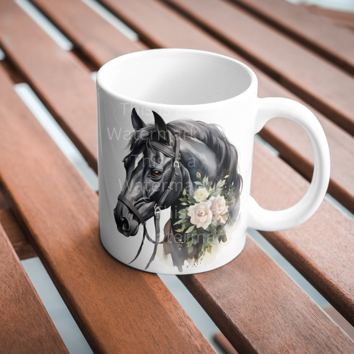 Black Horse with Flowers Cliparts 6 High Quality PNG Animal Clipart Nursery Art Card Making Clip Art Digital Paper Craft Sublimation Design - Everything Pixel
