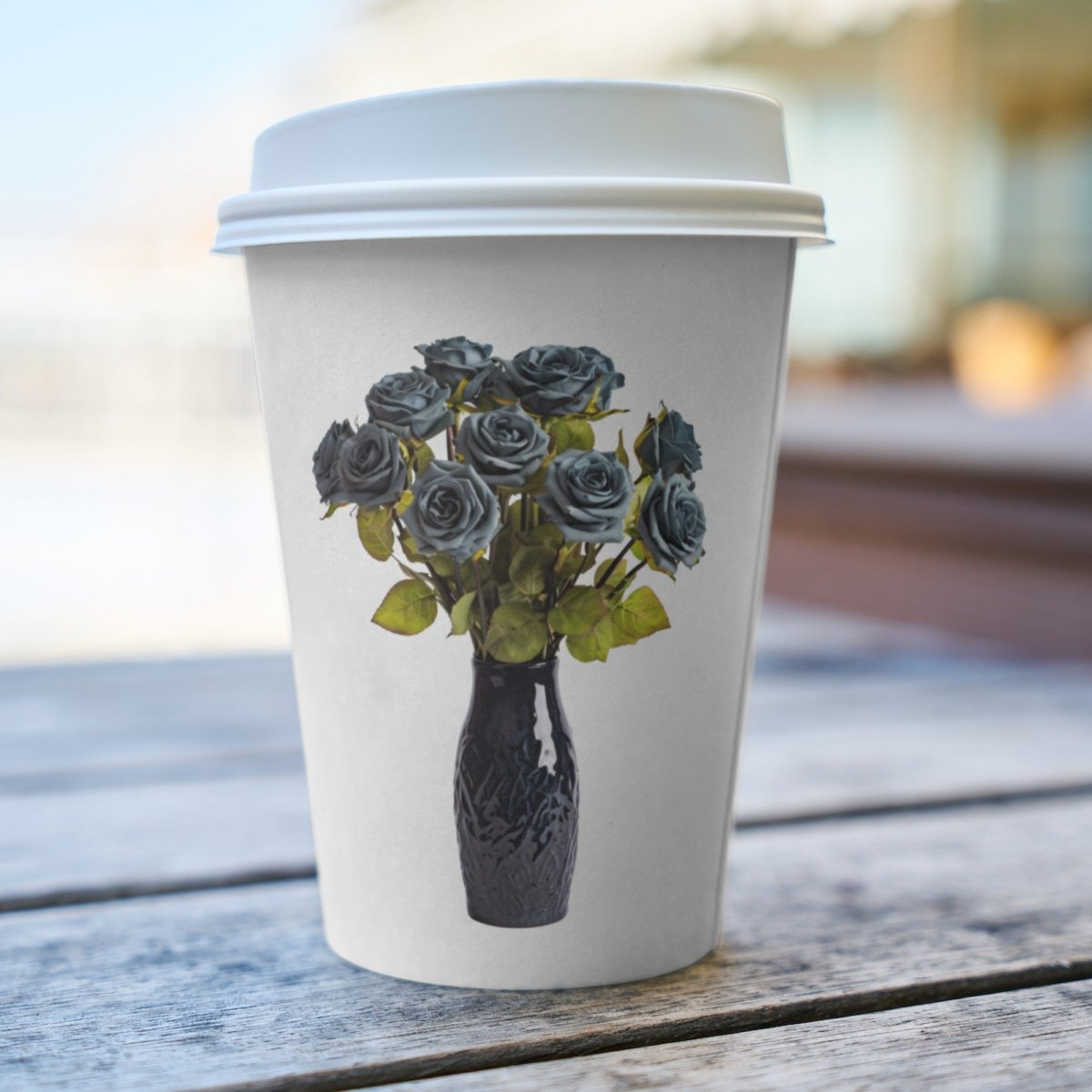 Black Roses in Vase 6+6 PNG Bundle for Sublimation Clipart - Everything Pixel