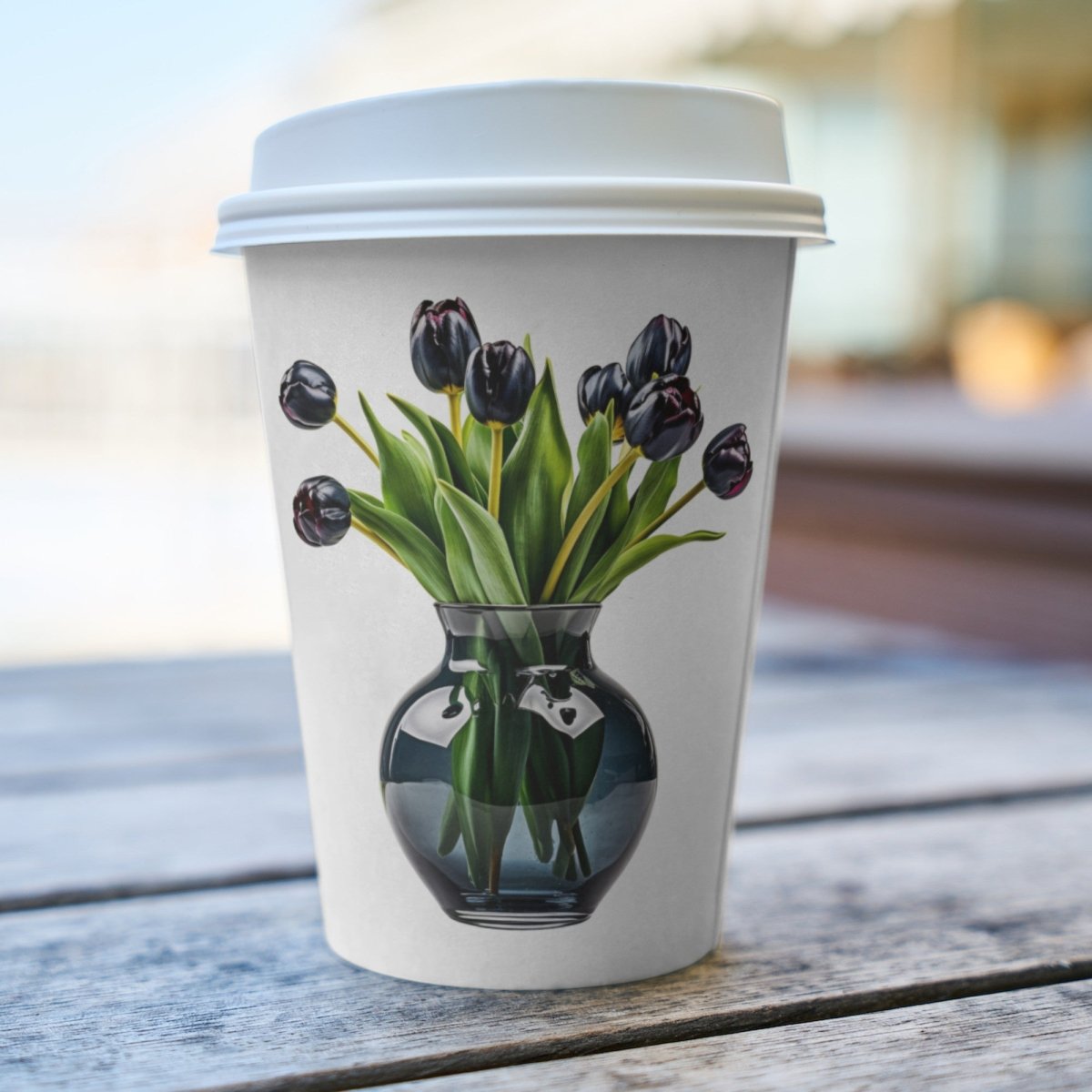 Black Tulips in Vase 6+6 PNG Clipart Bundle, Transparent Background, Photorealistic - Everything Pixel