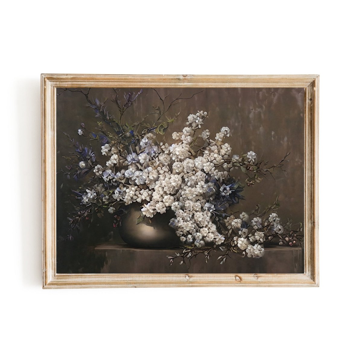 Blooming bouquet in metall vase still life vintage art oil painting - Everything Pixel