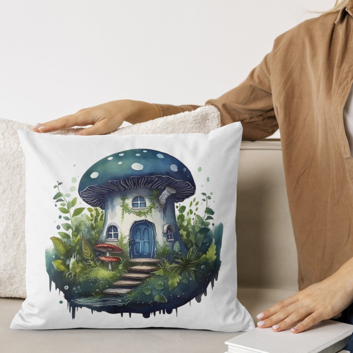 Blue Mushroom House 6x PNG Clip Art Bundle Dark Fairy Core Design Card Making Paper Crafting Children Book Clipart Witch Novel Graphics - Everything Pixel