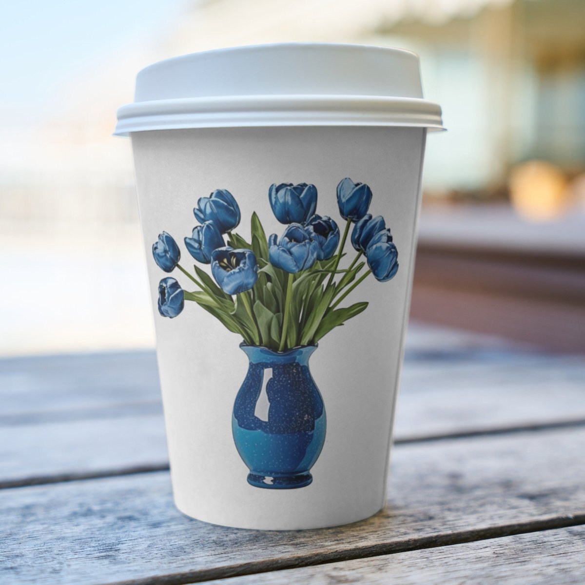 Blue Tulips in Vase 6+6 Clipart PNG Bundle, Transparent Background, Photorealistic - Everything Pixel
