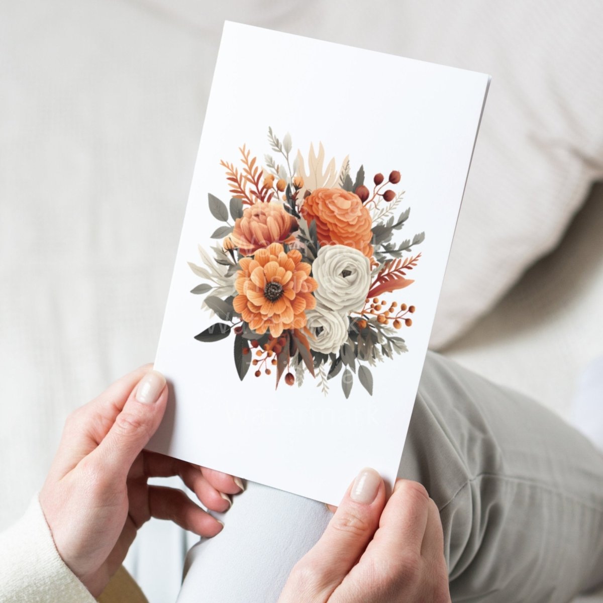 Boho Autumn Flower Bouquet 7x PNG Clip Art Bundle Autumn Wedding Print on Wedding Invitations Cards Paper Craft Fall Wedding Colors Clipart - Everything Pixel