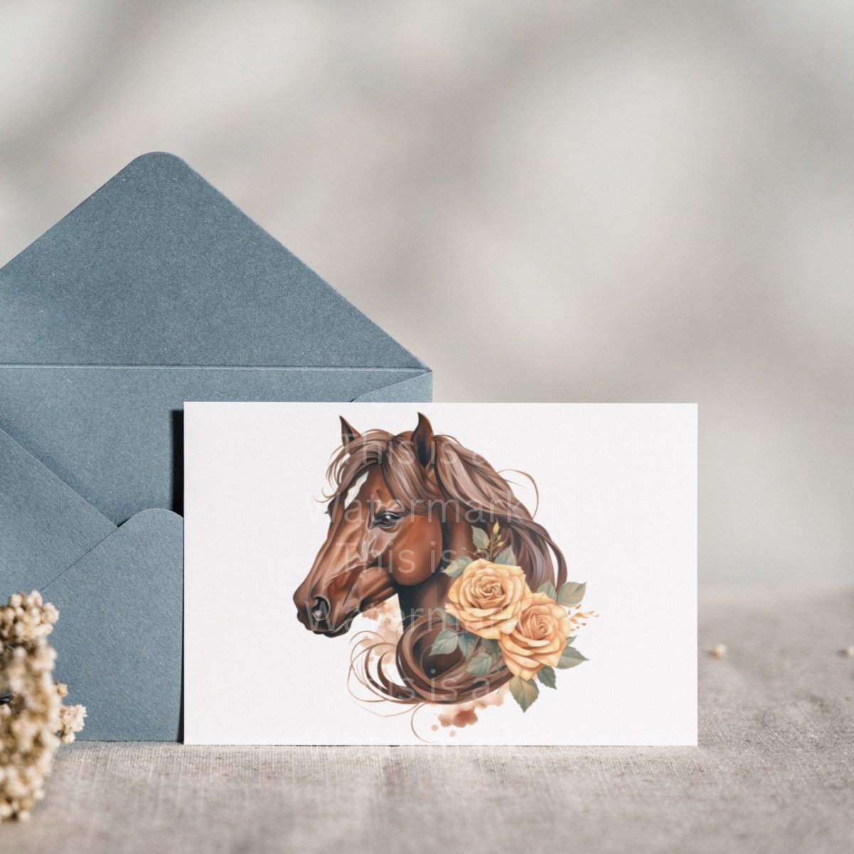 Brown Horse with Flowers Cliparts 6 High Quality PNG Animal Clipart Nursery Art Card Making Clip Art Digital Paper Craft Sublimation Design - Everything Pixel