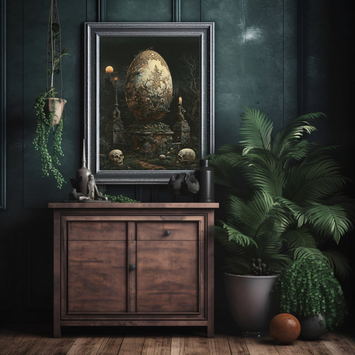 Celtic Rebirth Egg - Gothic Cemetery Wall Art Print - Everything Pixel