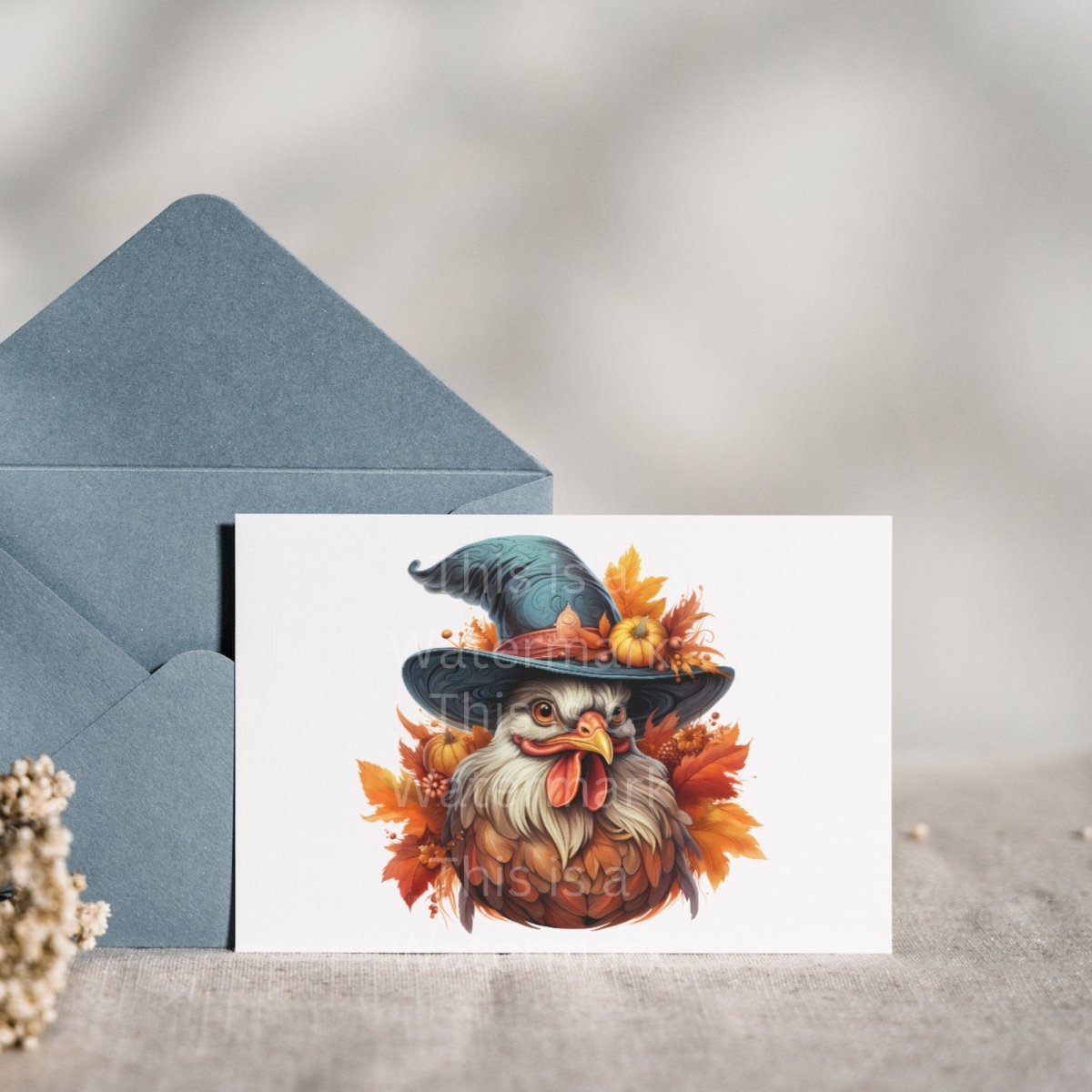 Chicken with Witchhat Clipart 7+7 PNG Bundle Halloween T-Shirt Design Invitation Card Graphic Paper Crafting Autumn Chicken Artwork - Everything Pixel