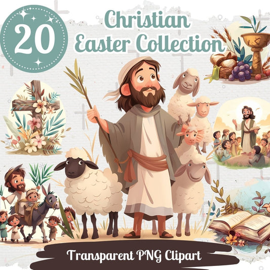 Christian Easter Story for Kids - 20 Clipart Set - Everything Pixel
