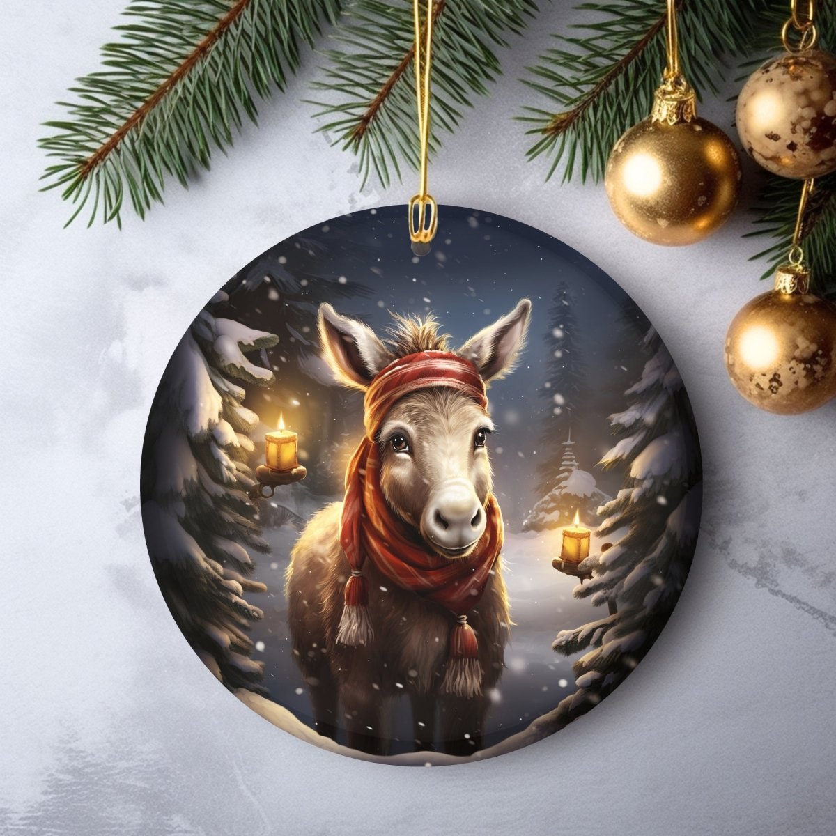Christmas Animal Ornament 20 PNG Bundle Sublimation Design Festive Round Stickers Stylish 3D Effect Round Christmas Decoration Clipart - Everything Pixel