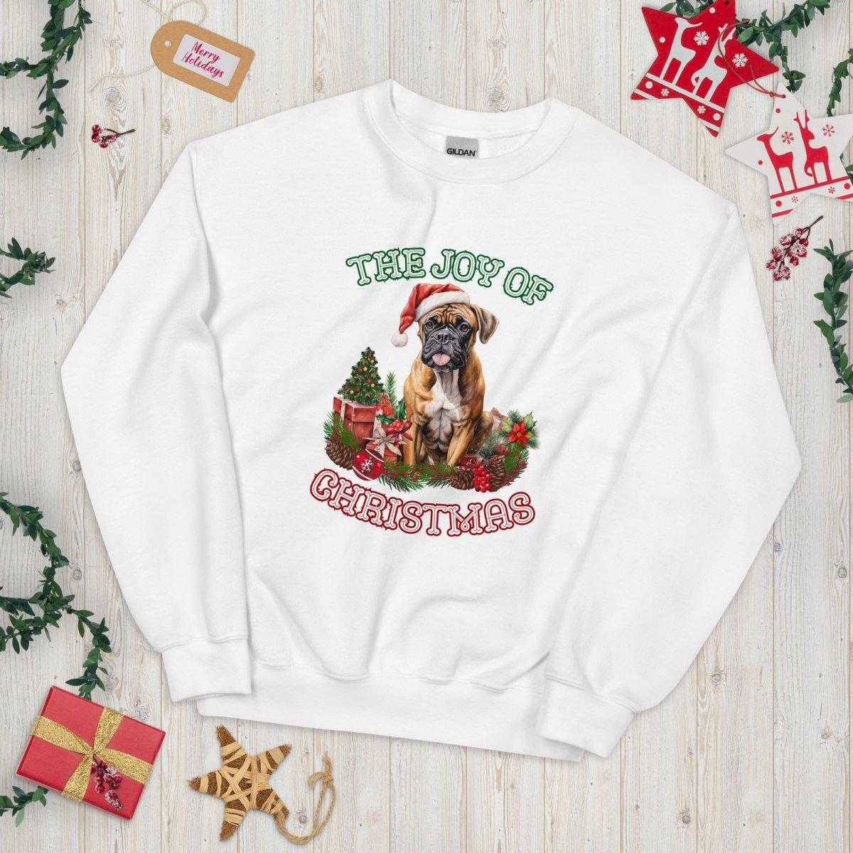 Christmas Boxer Pullover - High Quality Festive Unisex Sweater, Gift for Boxer Owner, Gift for Doglovers, Funny Xmas Sweater, Cute Xmas Dog - Everything Pixel