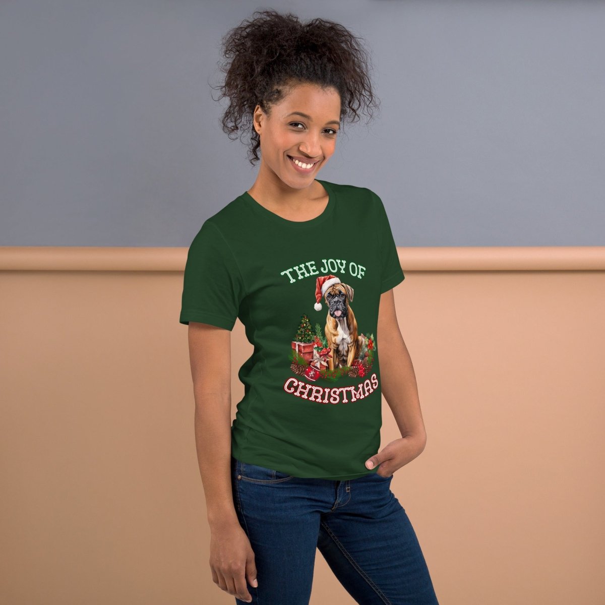 Christmas Boxer T-Shirt - High Quality Festive Unisex T-Shirt, Gift for Boxer Owner, Gift for Doglovers, Funny Xmas Shirt, Cute Xmas Dog Tee - Everything Pixel
