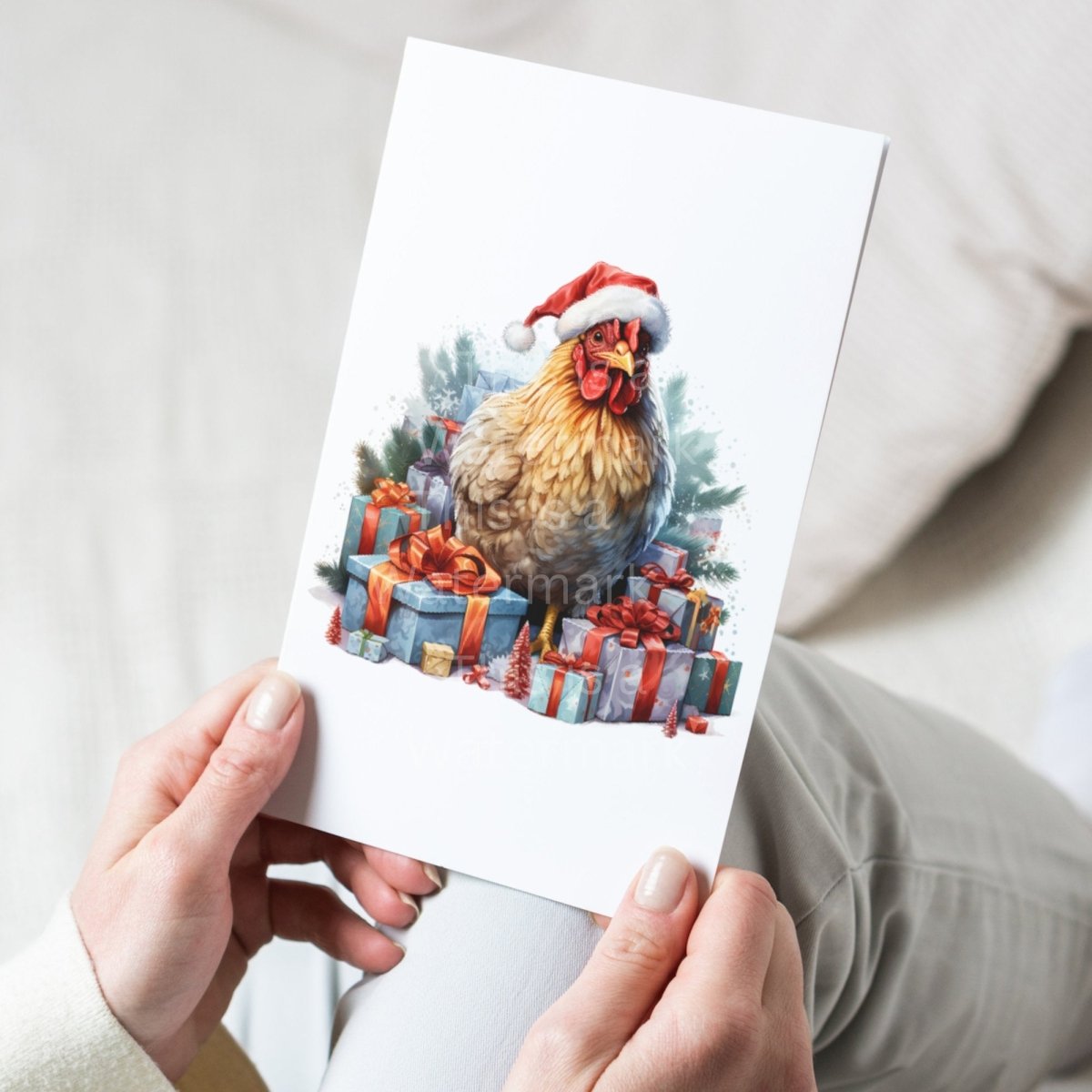 Christmas Chicken Cliparts 20x PNG Bundle Chicken with Santa Hat Clipart Card Making Digital Paper Craft Winter Holiday Junk Journal Kit - Everything Pixel