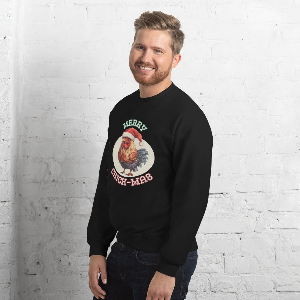 Christmas Chicken Pullover - High Quality Festive Unisex Sweatshirt, Gift for Him, Gift for Chicken Lovers, Funny Farm Animal Xmas Sweater - Everything Pixel