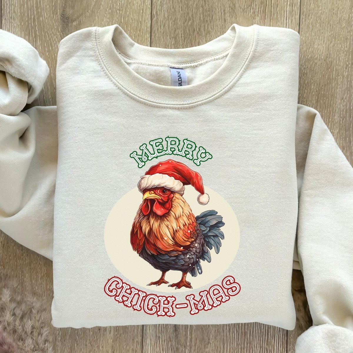 Christmas Chicken Pullover - High Quality Festive Unisex Sweatshirt, Gift for Him, Gift for Chicken Lovers, Funny Farm Animal Xmas Sweater - Everything Pixel