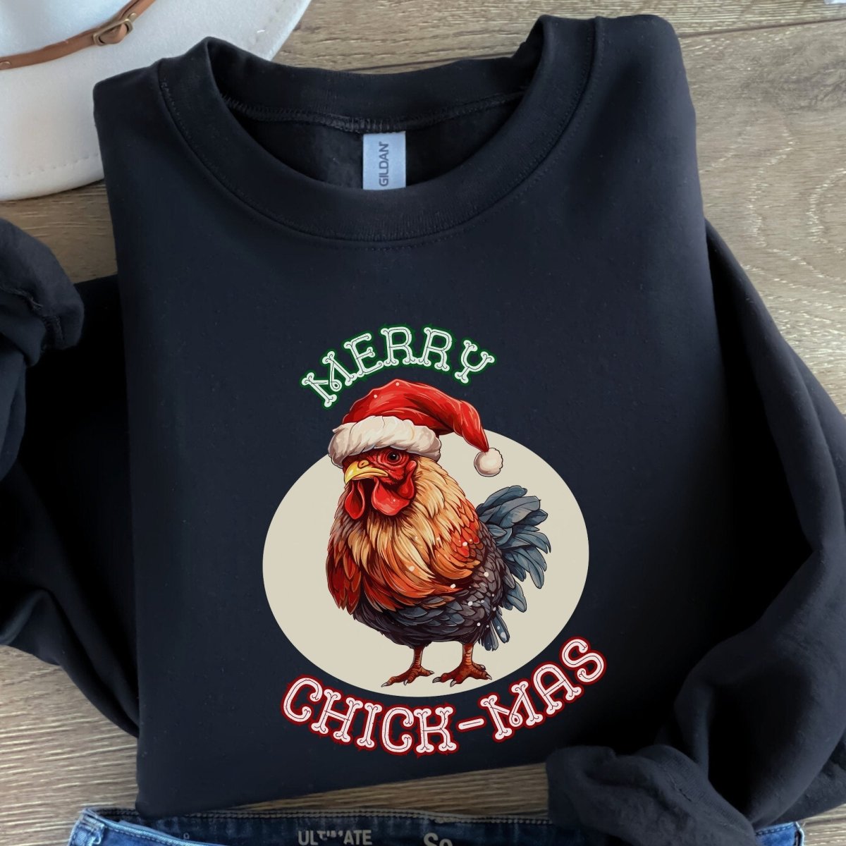 Christmas Chicken Pullover - High Quality Festive Unisex Sweatshirt, Gift for Him, Gift for Chicken Lovers, Funny Farm Animal Xmas Sweater - Everything Pixel