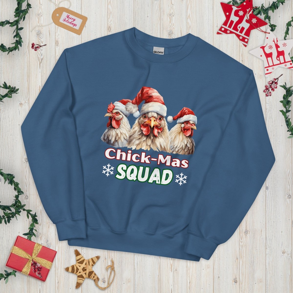 Christmas Chicken Squad Pullover - High Quality Festive Family Unisex Sweatshirt, Gift for Chicken Lovers, Matching Holiday Sweater - Everything Pixel