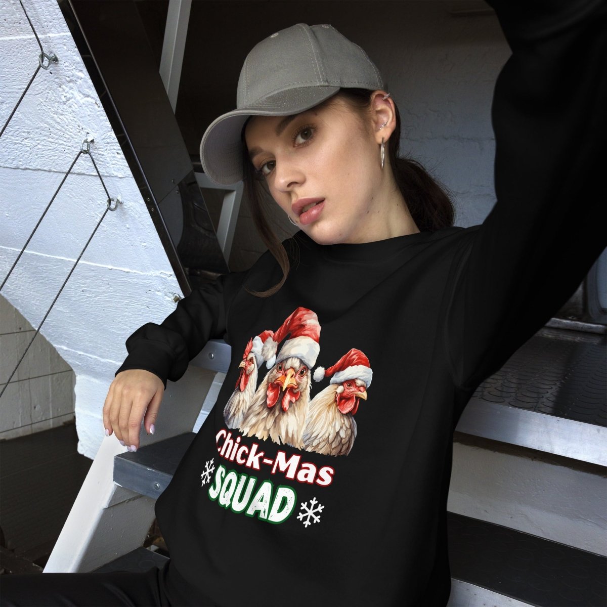 Christmas Chicken Squad Pullover - High Quality Festive Family Unisex Sweatshirt, Gift for Chicken Lovers, Matching Holiday Sweater - Everything Pixel