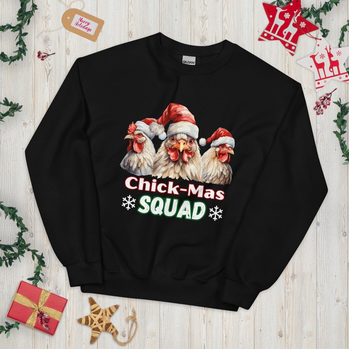 Christmas Chicken Squad Pullover - High Quality Festive Family Unisex Sweatshirt, Gift for Chicken Lovers, Matching Holiday Sweater - Everything Pixel