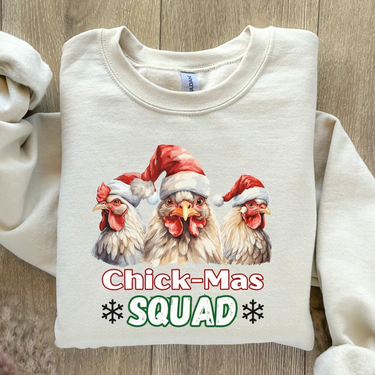 Christmas Chicken Squad Pullover - High Quality Festive Family Unisex Sweatshirt, Gift for Chicken Lovers, Matching Holiday Sweater - Everything Pixel