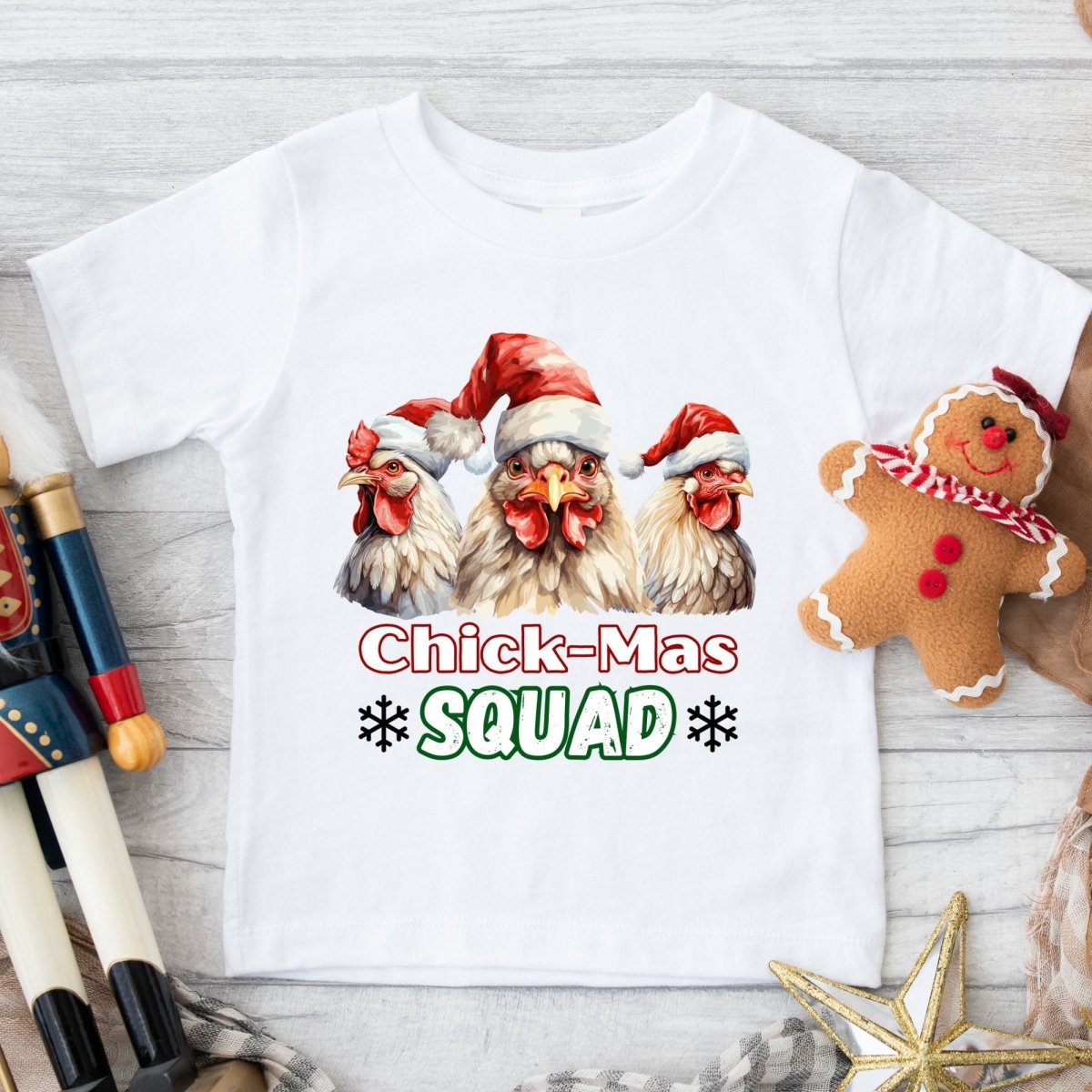 Christmas Chicken Squad T-Shirt - High Quality Festive Family Children T-Shirt, Gift for Chicken Lovers, Matching Holiday Tees, Toddler Shirt - Everything Pixel