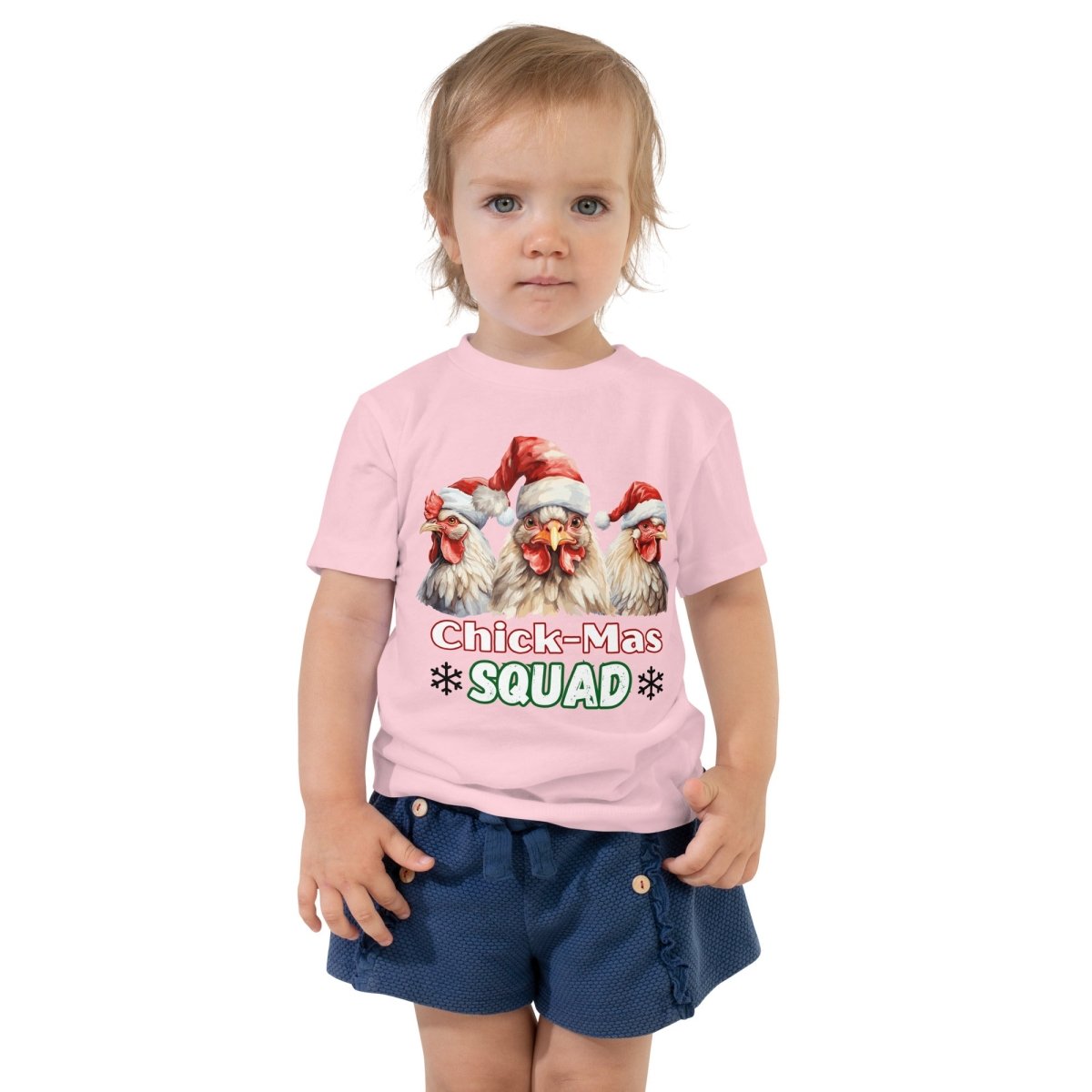 Christmas Chicken Squad T-Shirt - High Quality Festive Family Children T-Shirt, Gift for Chicken Lovers, Matching Holiday Tees, Toddler Shirt - Everything Pixel