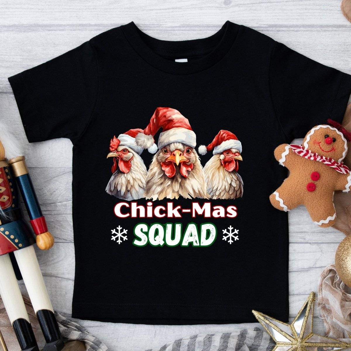 Christmas Chicken Squad T-Shirt - High Quality Festive Family Children T-Shirt, Gift for Chicken Lovers, Matching Holiday Tees, Toddler Shirt - Everything Pixel