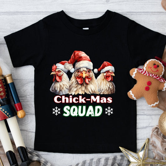 Christmas Chicken Squad T-Shirt - High Quality Festive Family Children T-Shirt, Gift for Chicken Lovers, Matching Holiday Tees, Toddler Shirt - Everything Pixel