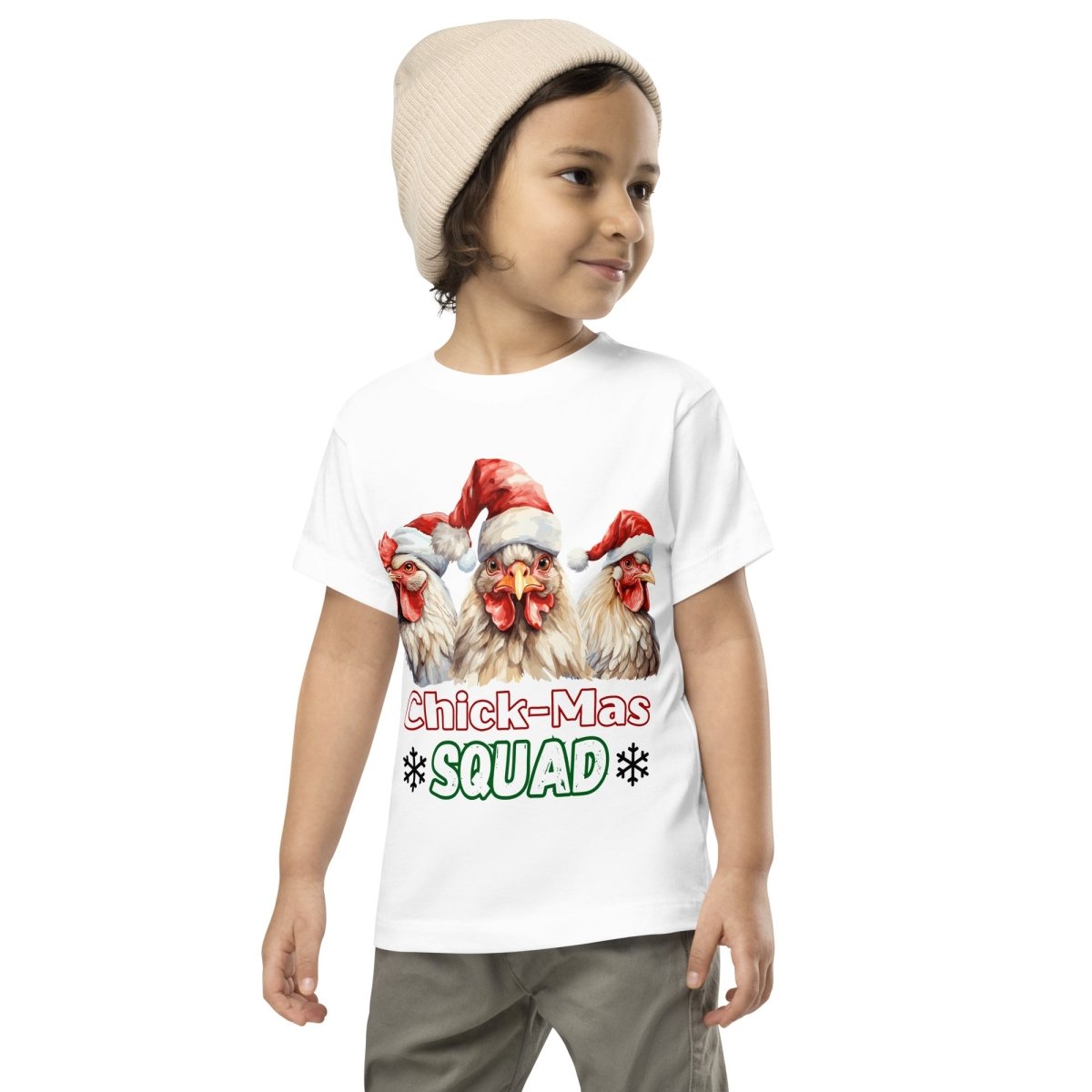 Christmas Chicken Squad T-Shirt - High Quality Festive Family Children T-Shirt, Gift for Chicken Lovers, Matching Holiday Tees, Toddler Shirt - Everything Pixel