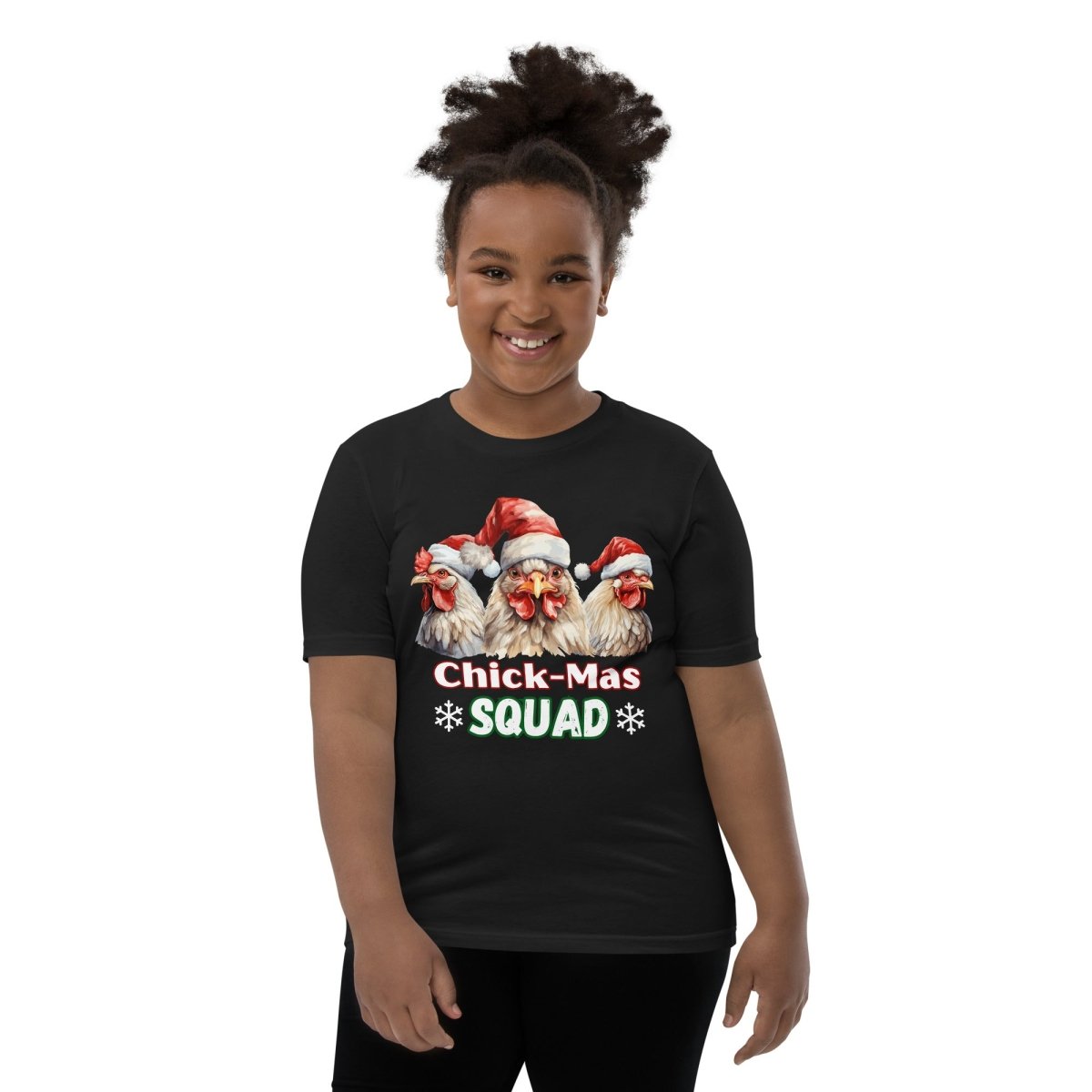 Christmas Chicken Squad T-Shirt - High Quality Festive Family Teenager T-Shirt, Gift for Chicken Lovers, Matching Holiday Tees, Youth Shirt - Everything Pixel