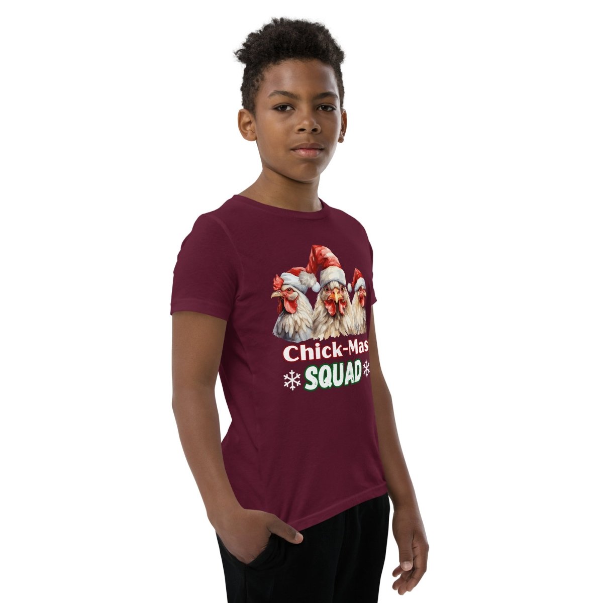 Christmas Chicken Squad T-Shirt - High Quality Festive Family Teenager T-Shirt, Gift for Chicken Lovers, Matching Holiday Tees, Youth Shirt - Everything Pixel