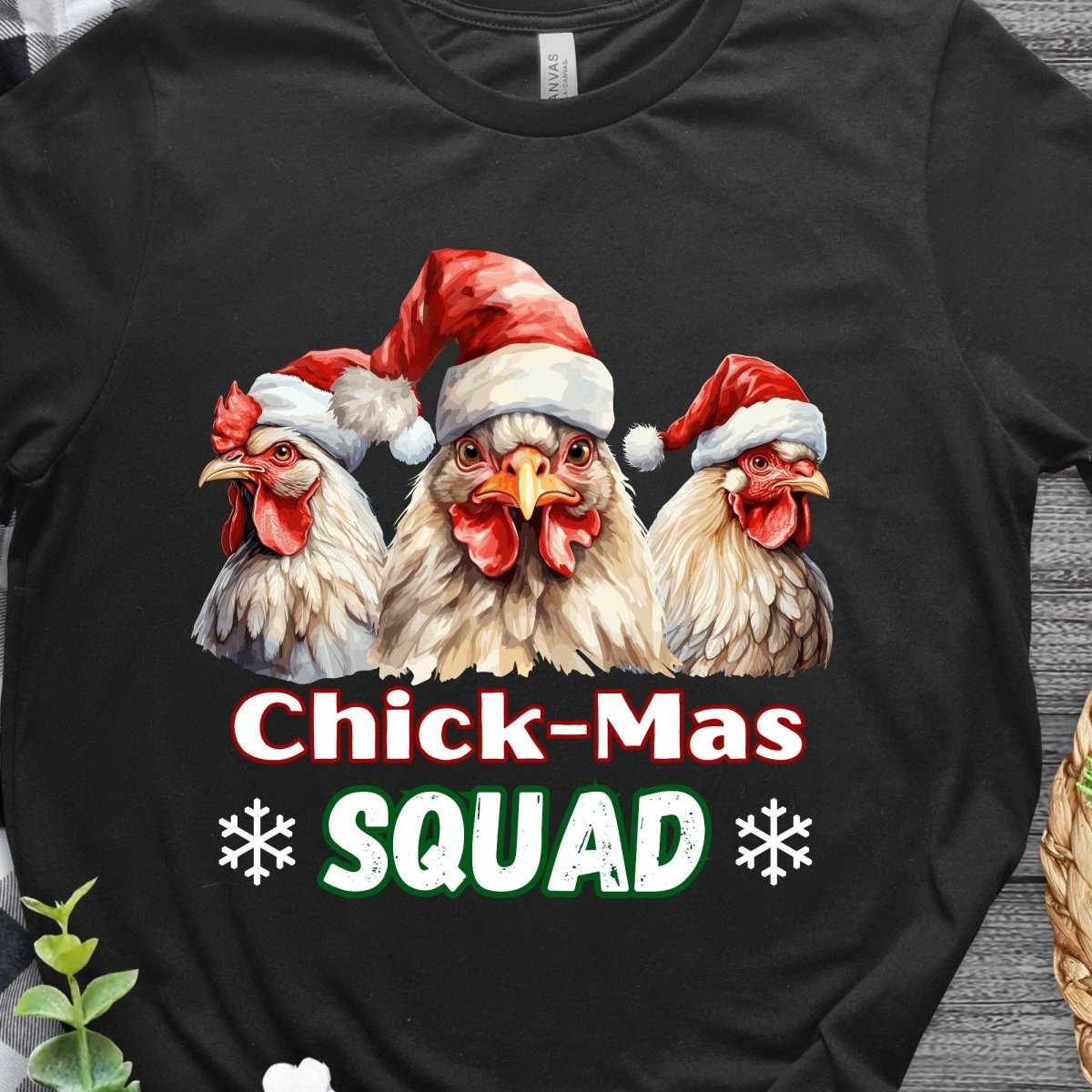Christmas Chicken Squad T-Shirt - High Quality Festive Family Unisex T-Shirts, Gift for Chicken Lovers, Matching Holiday Tees - Everything Pixel