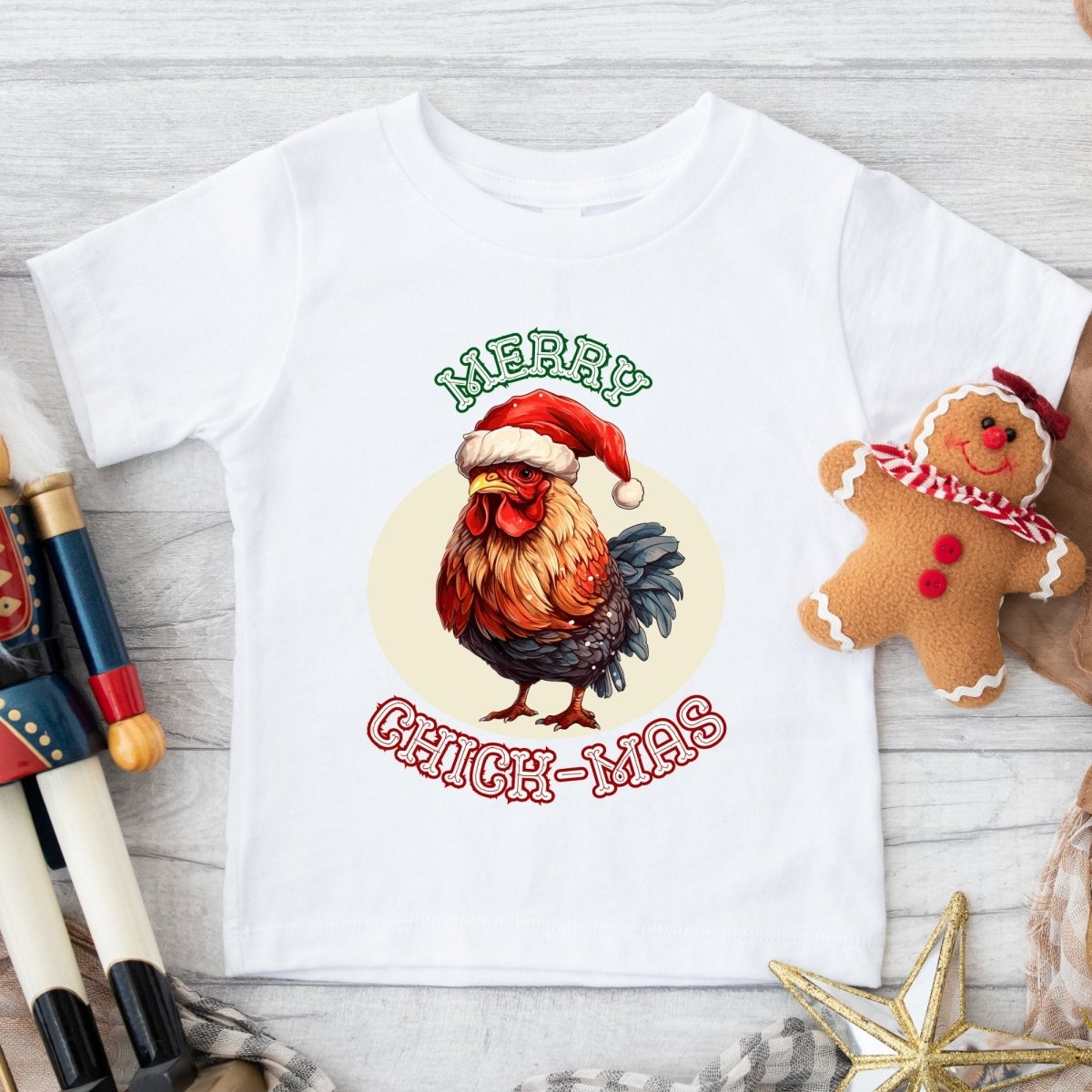 Christmas Chicken T-Shirt - High Quality Festive Children T-Shirt, Gift for Chicken Lovers, Funny Farm Animal Toddler Xmas Shirt - Everything Pixel