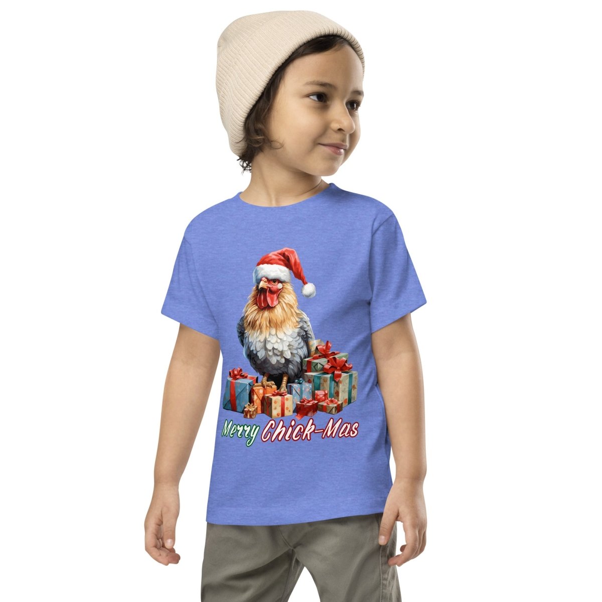 Christmas Chicken T-Shirt - High Quality Festive Children T-Shirt, Gift for Chicken Lovers, Funny Farm Animal Toddler Xmas Shirt - Everything Pixel