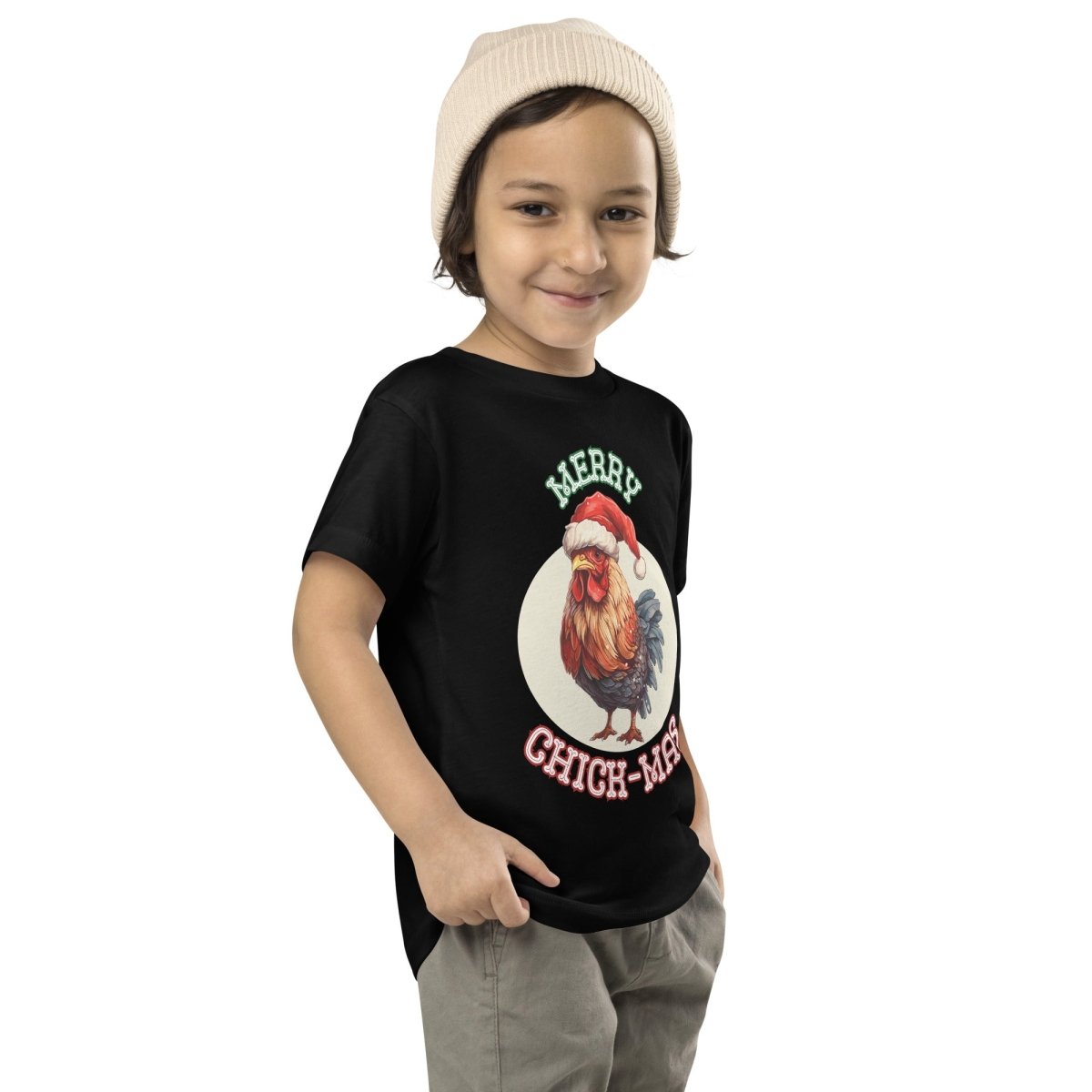 Christmas Chicken T-Shirt - High Quality Festive Children T-Shirt, Gift for Chicken Lovers, Funny Farm Animal Toddler Xmas Shirt - Everything Pixel