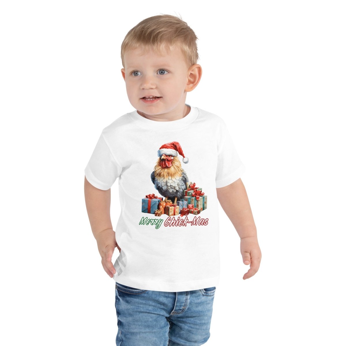 Christmas Chicken T-Shirt - High Quality Festive Children T-Shirt, Gift for Chicken Lovers, Funny Farm Animal Toddler Xmas Shirt - Everything Pixel