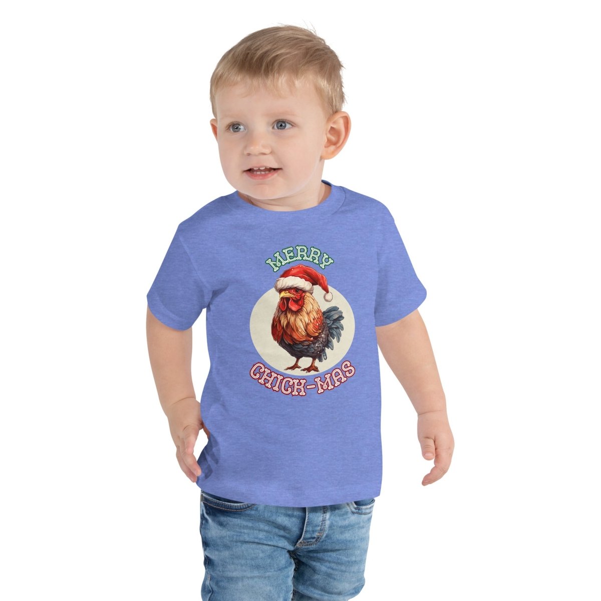 Christmas Chicken T-Shirt - High Quality Festive Children T-Shirt, Gift for Chicken Lovers, Funny Farm Animal Toddler Xmas Shirt - Everything Pixel